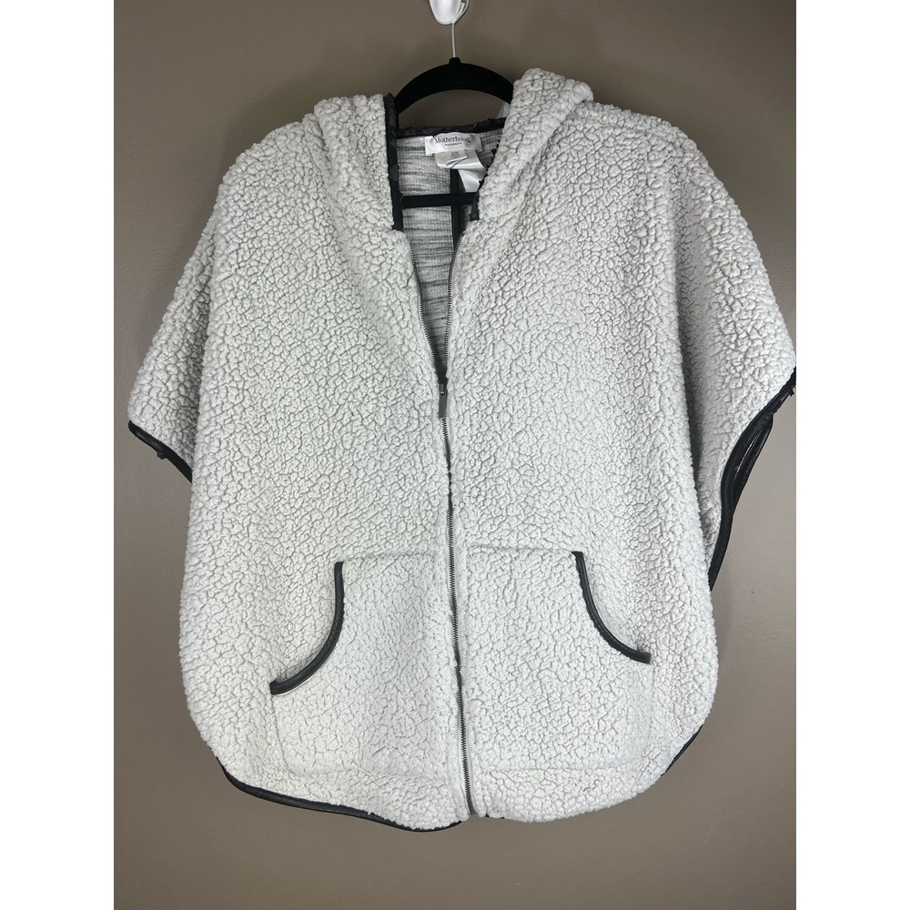 Motherhood Maternity hooded poncho full zip  vest S/M